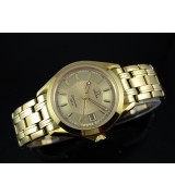 Omega Seamaster Swiss 2824 Mens Automatic Gold Dial Stick Markers