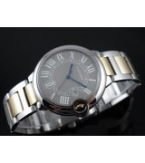 Cartier Ballon Bleu De Swiss 2671 Automatic Grey Dial Roman Numeral Markers Gold