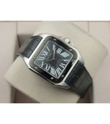 Cartier Santos Black Bezel Swiss ETA 2824 Automatic Watch-Black Dial