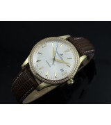 Jaeger LeCoultre Swiss 2824 Automatic White Dial Diamond Bezel Gold