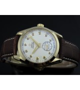 Omega Seamaster Swiss 2824 Mens Automatic White Dial Diamond Markers Gold