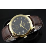 Omega De Ville Swiss 2824 Mens Automatic Black Dial Sub-Dial Roman Markers Gold