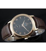 Omega De Ville Swiss 2824 Mens Automatic Black Dial Sub-Dial Roman Markers Rose Gold