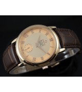 Omega De Ville Swiss 2824 Mens Automatic Rose Gold  Dial Sub-Dial Roman Markers Rose Gold