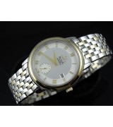 Omega De Ville Swiss 2824 Mens Automatic White Dial Sub-Dial Roman Markers Gold