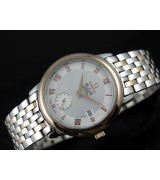 Omega De Ville Swiss 2824 Mens Automatic White Dial Sub-Dial Roman Markers Rose Gold