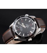 Omega Seamaster Swiss 2824 Mens Automatic Black Dial Stick Markers