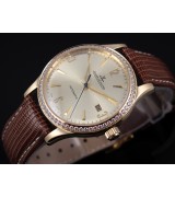 Jaeger LeCoultre Swiss 2824 Automatic Rose Gold Dial Diamond Bezel