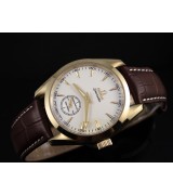 Omega Seamaster Swiss 2824 Mens Automatic White Dial Sub-Dial Triangle Markers Gold