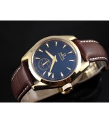Omega Seamaster Swiss 2824 Mens Automatic Blue Dial Sub-Dial Triangle Markers Gold