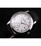 Vacheron Constantin Patrimony Swiss 2824 Automatic White Dial Sub-Dial Stick Markers 