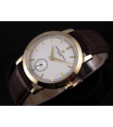 Vacheron Constantin Patrimony Swiss 2824 Automatic White Dial Sub-Dial Stick Markers Gold