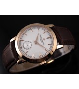 Vacheron Constantin Patrimony Swiss 2824 Automatic White Dial Sub-Dial Stick Markers Rose Gold 