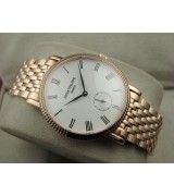 Patek Philippe Calatrava Rose Gold Automatic Swiss Watch Roman Numeral