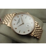 Patek Philippe Calatrava Rose Gold Automatic Swiss Watch Diamond Marker