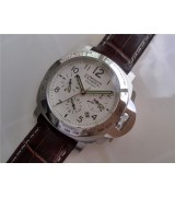 Panerai PAM 00236 Luminor Chronograph Daylight Mens Automatic Stainless Steel White Swiss 7750