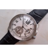  Cartier Callibre De Cartie W7100037 Mens Automatic Silver White Swiss ETA 2824