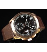 Cartier Calibre De Cartier Swiss 2824 Automatic Black Dial Roman Numeral Markers Rose Gold