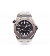 Royal Oak Offshore Black Dial Automatic Audemars Piguet Watch Stainless Steel Bracelet