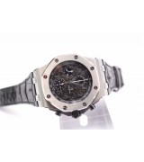 Royal Oak Offshore Black Dial Automatic Audemars Piguet Watch Black Leather Bracelet