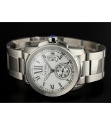 Cartier Calibre De Cartier Swiss 2824 Automatic White Dial Stainless Steel Bracelet