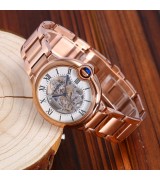 Cartier Ballon Bleu De Cartier Rose Gold Skeleton Swiss ETA 2824