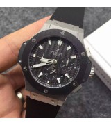 Hublot Big Bang Black Dial Chronograph Black Rubber Strap