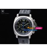 Panerai PAM 00253 Luminor Flyback Mens Automatic Stainless Steel Black Swiss 7750