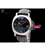 Panerai PAM 00320 Luminor GMT Mens Automatic Stainless Steel Black Swiss 7750（Black）