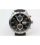 Tag Heuer Carrera Swiss Chronograph-Black Calfskin Bracelet