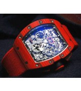 Richard Mille FlyBack Swiss Automatic Chronograph Red Strap  