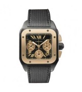 Cartier Santos W2020004 Mens Automatic Black Swiss ETA 2824