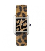 Cartier TANK W5200015 Ladies Quartz Leopard Print Swiss ETA Quartz