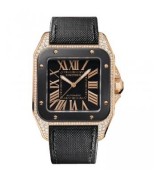 Cartier Santos WM505015 Mens Automatic Black Swiss ETA 2824