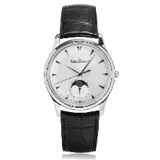 Jaeger LeCoultre Master Silver Dial Swiss Automatic Black Leather Strap