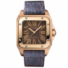  Cartier Santos W20127Y1 Mens Automatic Brown Swiss ETA 2824