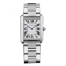 Cartier TANK SOLO W5200014 Ladies Quartz Silver White Swiss ETA Quartz