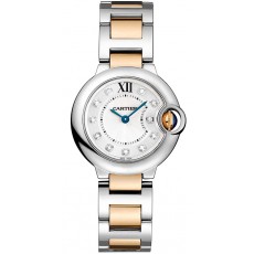 Cartier Ballon Bleu WE902030 28mm Ladies Quatz Silver Swiss ETA Quatz 