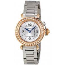 Cartier Pasha WJ124021 Ladies Quartz Silver Swiss ETA Quartz