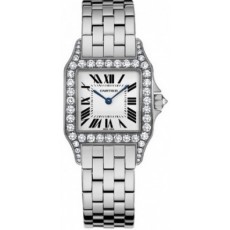 Cartier Santos WF9004Y8 Ladies Silver Swiss ETA Quartz 