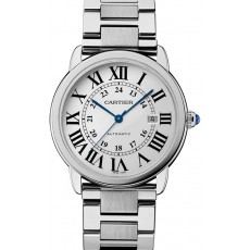  Cartier Ronde solo W6701011 Mens Automatic White Swiss ETA 2824