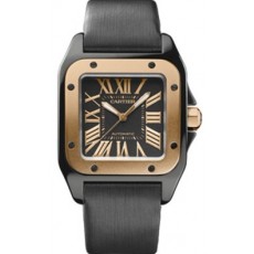  Cartier Santos W2020007 Neutral Automatic Black Swiss ETA 2824