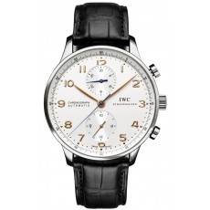 IWC Portuguese IW371445 Mens Automatic Silver White Swiss ETA 2824