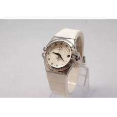 Replica Omega 35mm Lady Constellation White Rubber Band20662