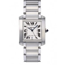 Cartier TANK W51002Q3 Mens Automatic Silver Swiss ETA 2824