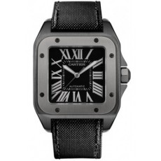 Cartier Santos W2020010 Mens Automatic Black Swiss ETA 2824