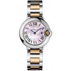 Cartier Ballon Bleu 36MM Pink Dial Swiss Automatic Women Watch Steel M13