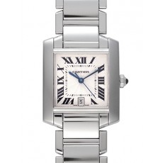 Cartier TANK W50011S3 Mens Automatic Silver White Swiss ETA 2824