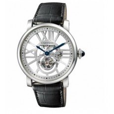 Cartier Rotonde W1580031 Mens Automatic Silver White Swiss ETA 2824