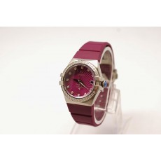 Replica Omega 35mm Lady Constellation Purple Rubber Band20672